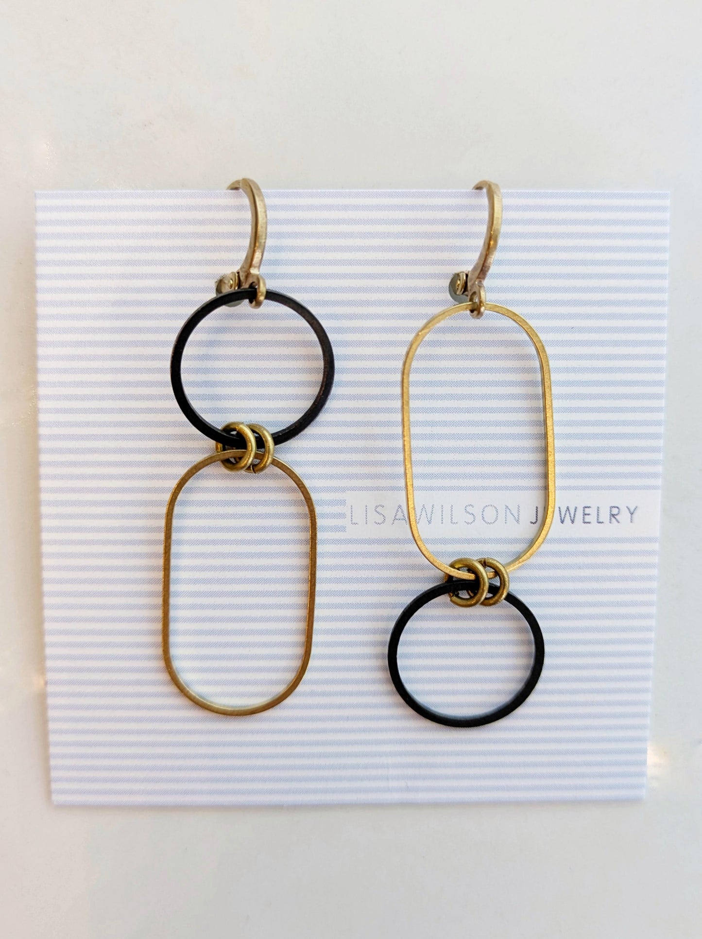 Boucles d'oreilles en laiton oxydé style inversé