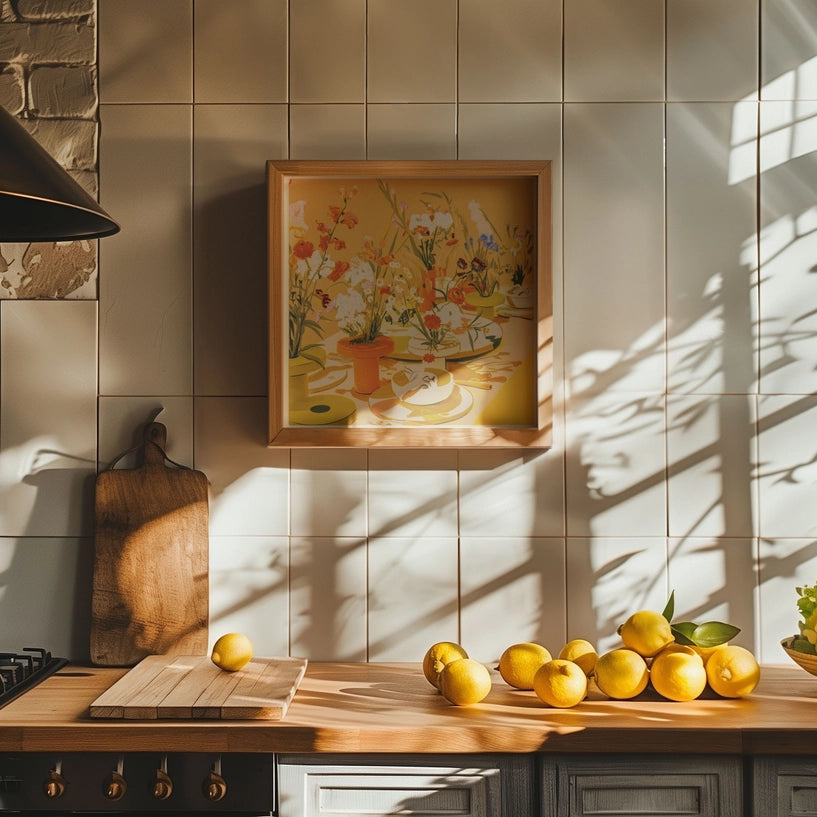 Abstract Floral Tablescape Art print