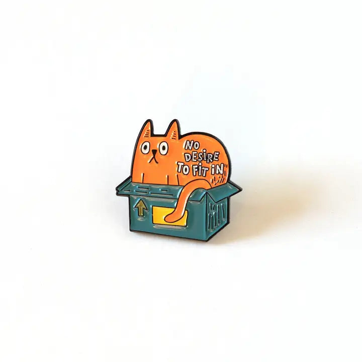 Épinglette en émail Funny Cat in Box