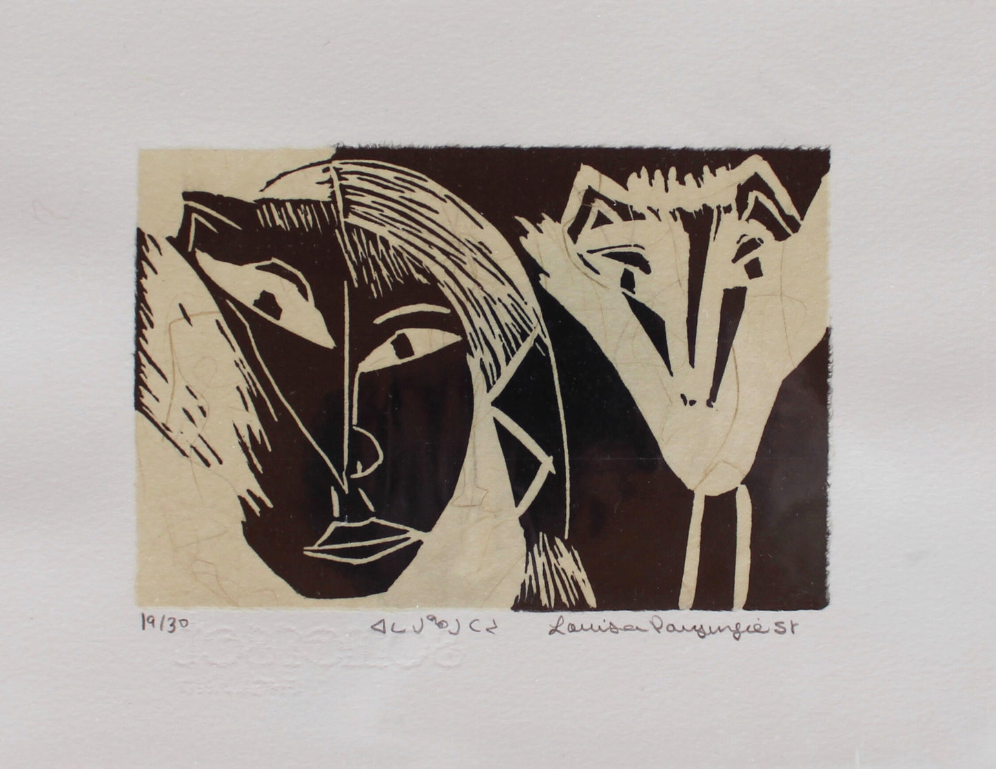 Louisa Payungi Limited Edition Print - Femme se transformant en loup