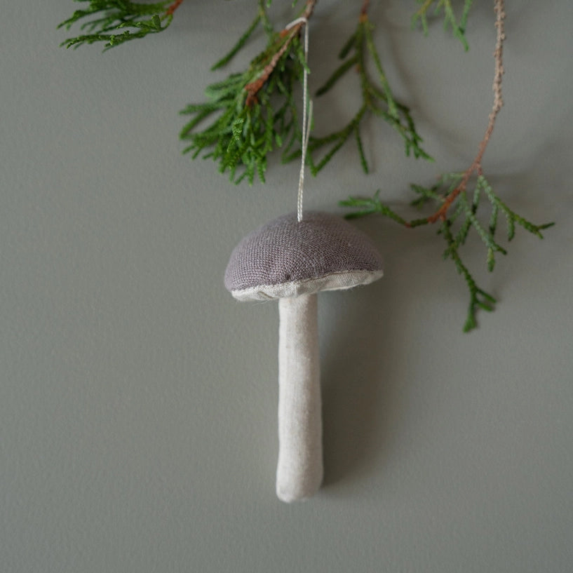 Linen Fabric Mushroom Ornament