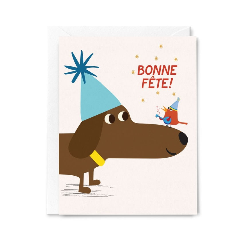 Carte d'anniversaire – Teckel festif