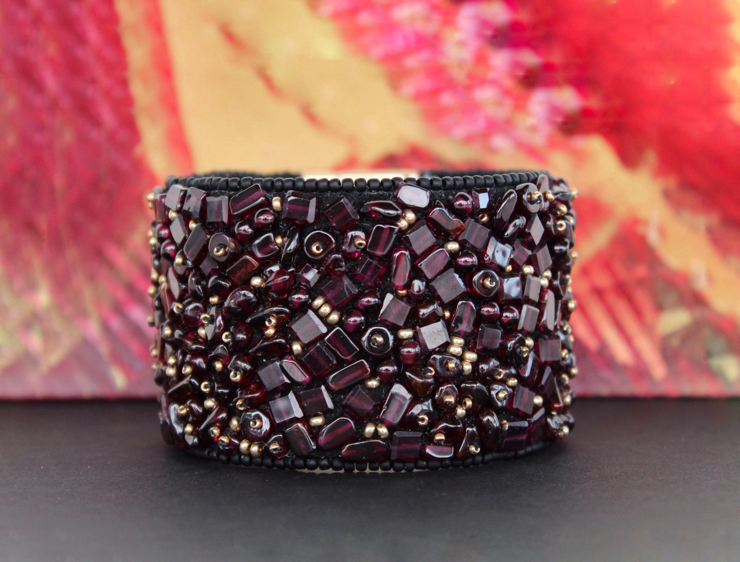 Bracelet perlé (Aged Bordeaux)