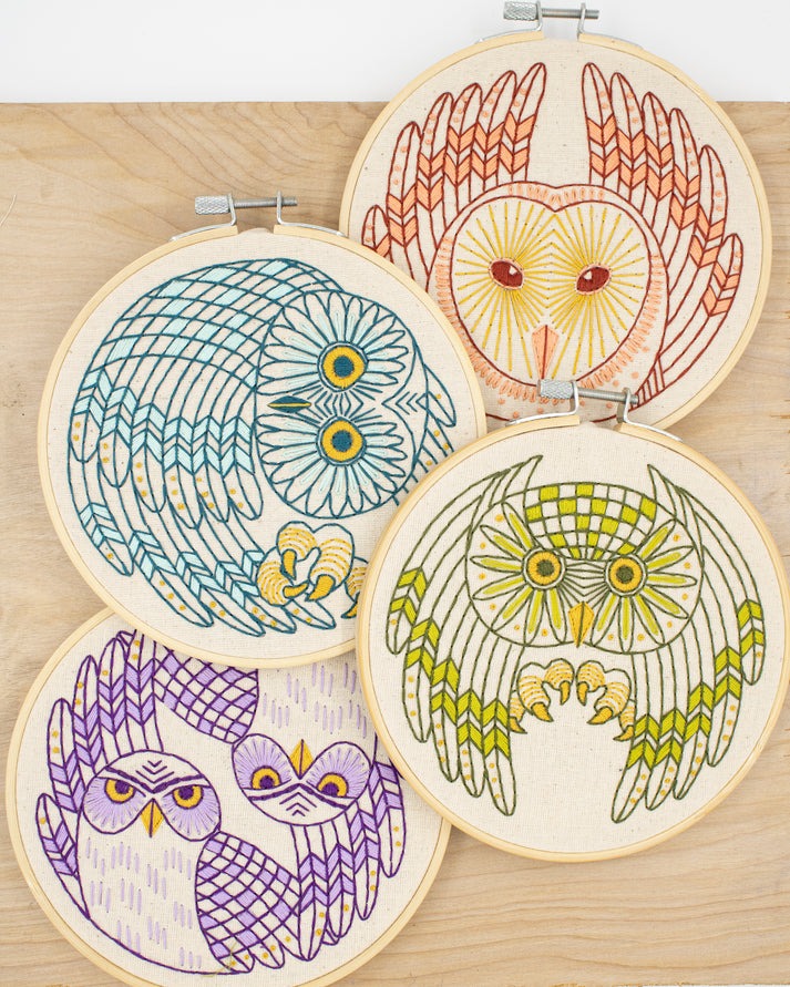 Saw Whet Owl Complete Embroidery Kit