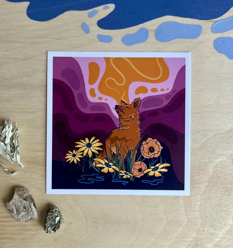 Morning Fox Mini Print