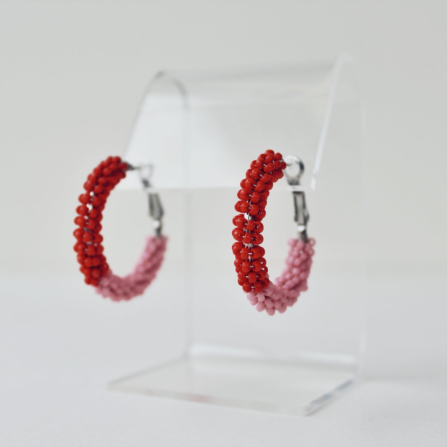 Swirly Beaded Hoop Earrings