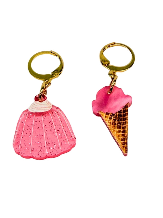 Boucle d'oreille gâteau au jello et crème glacée