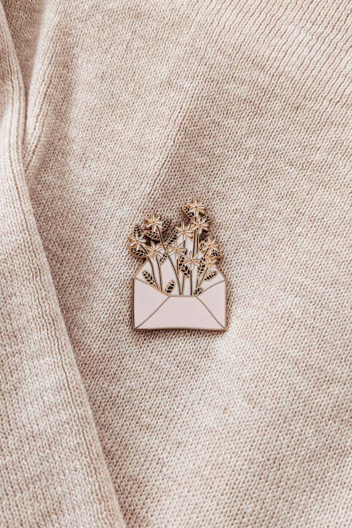 Letter Full of Flowers Enamel Pin
