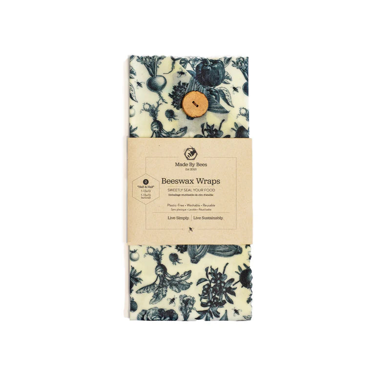 Beeswax Wrap for Food "The Half & Half Set" (2 Large Wraps)