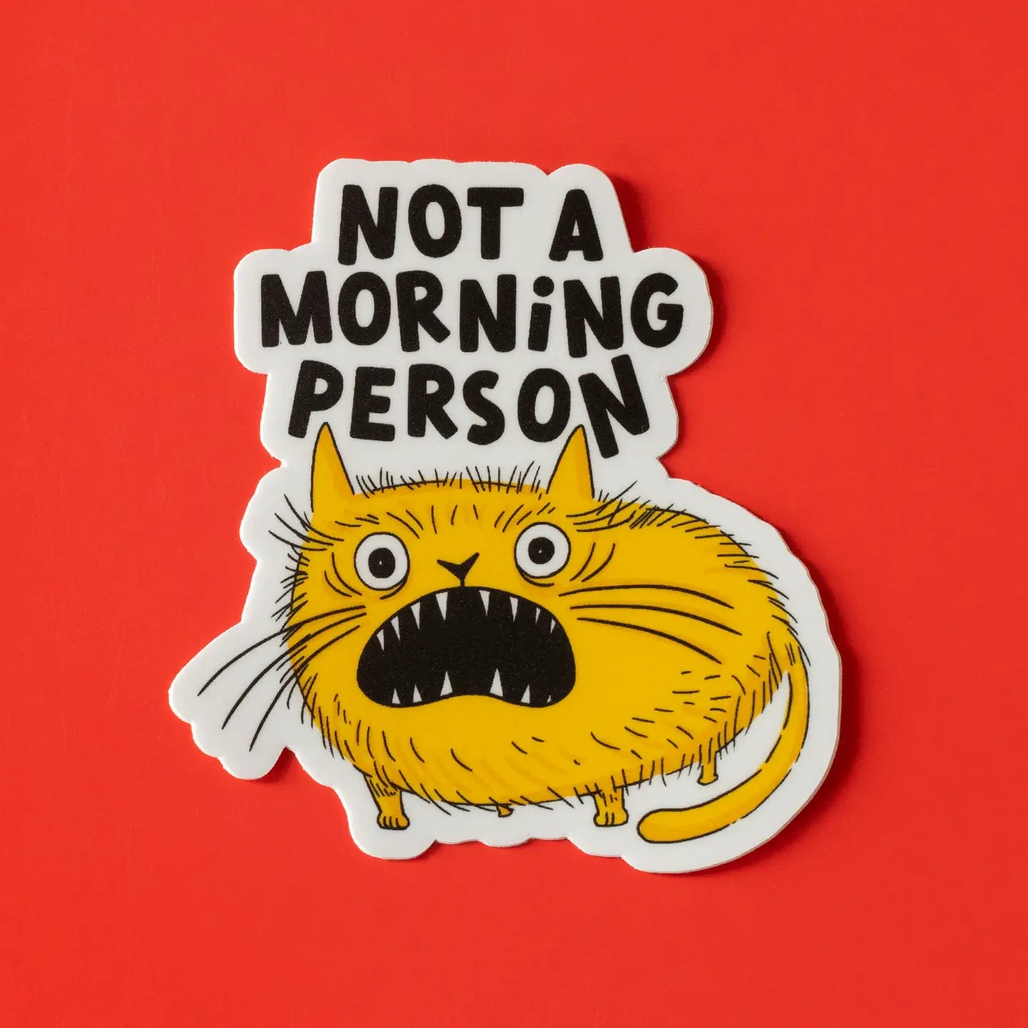 Not A Morning Person Illustrated Vinyl Sticker