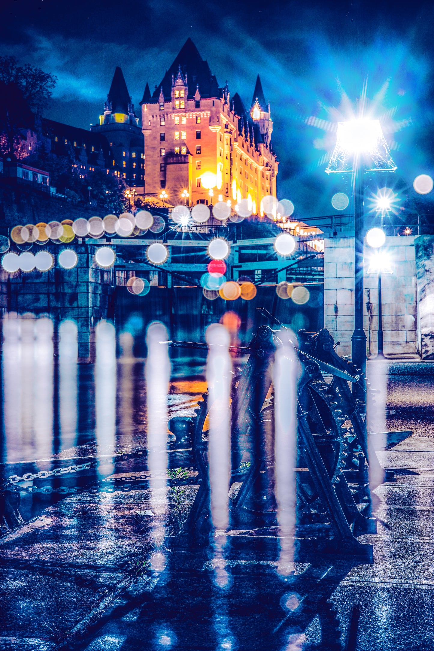 Chateau Laurier Night View from the Locks Card
