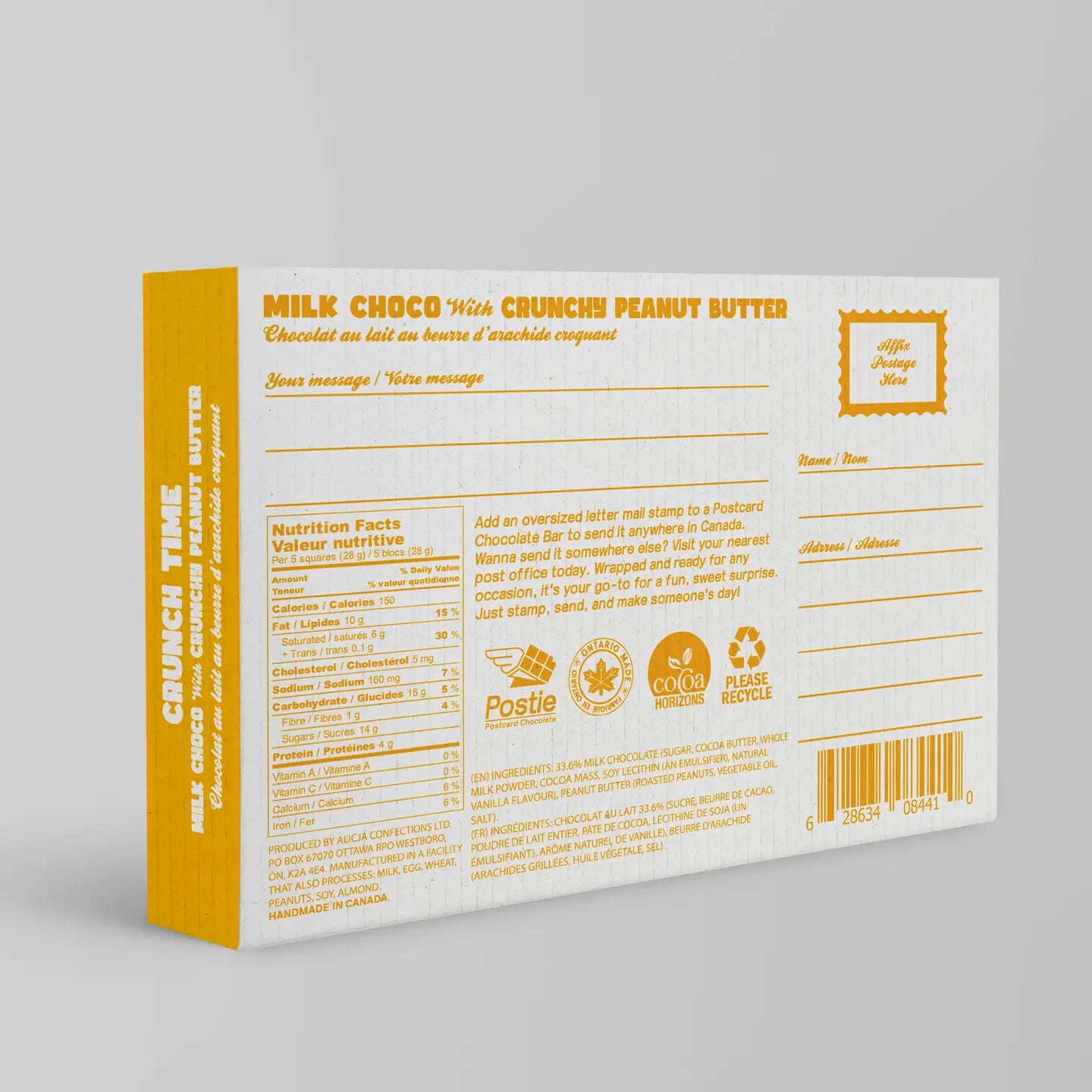 Barre de chocolat | Carte Postale Crunch Time Milk