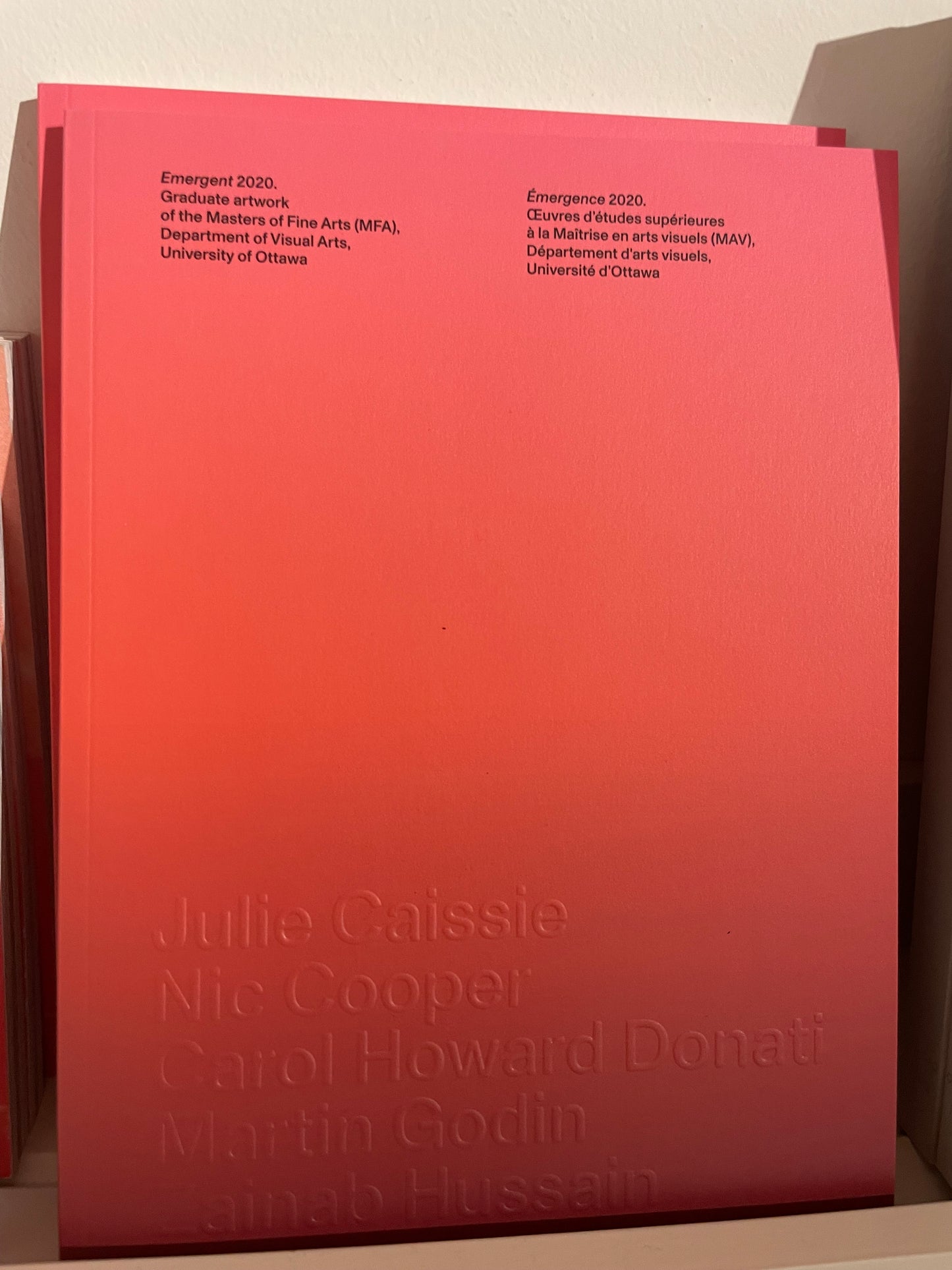 Émergence 2020: Oeuvres d'études supérieures du MAV de l'U de O