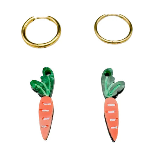 Carrot Charm Hoop Earrings