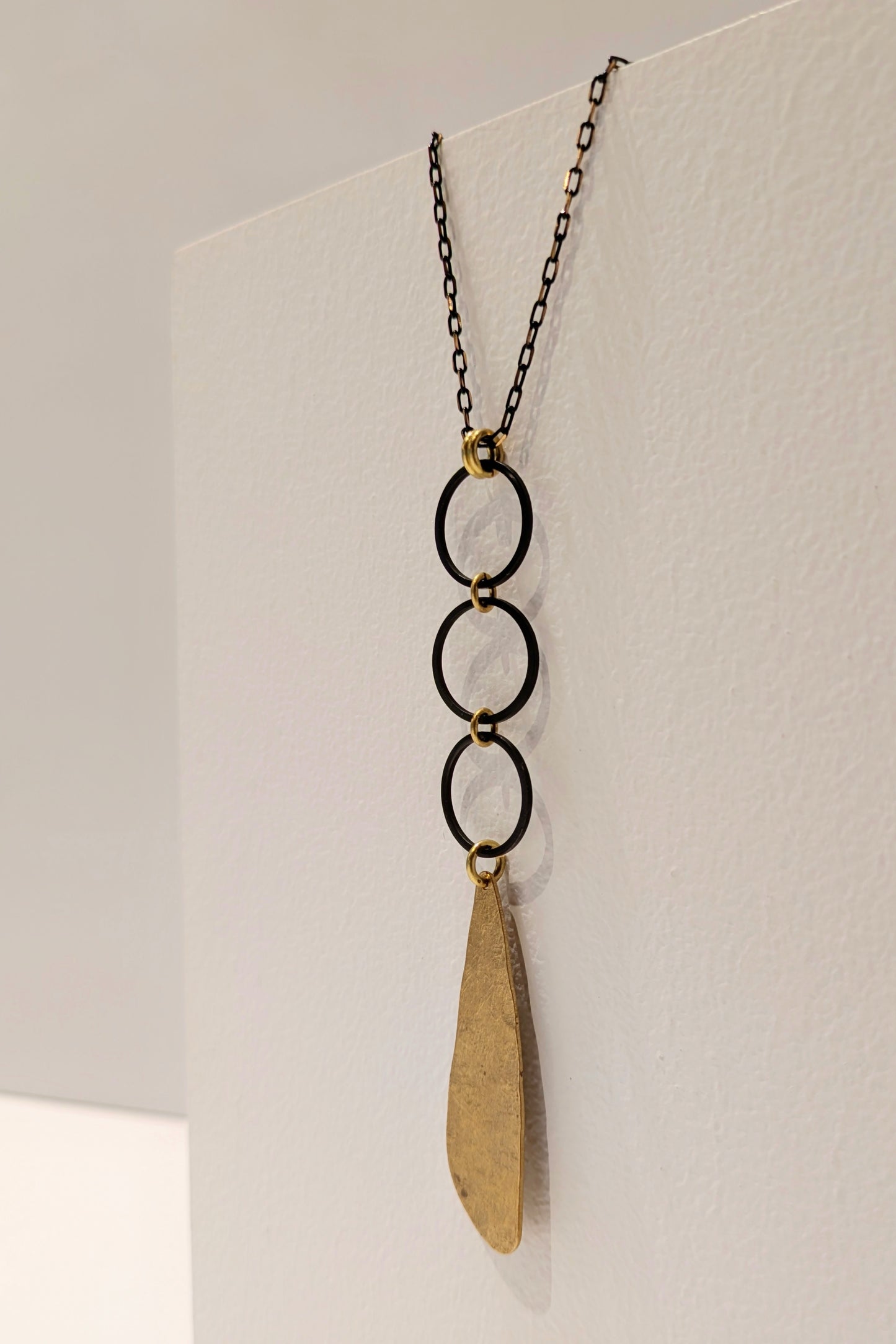 Oxidized Brass Flow Necklace