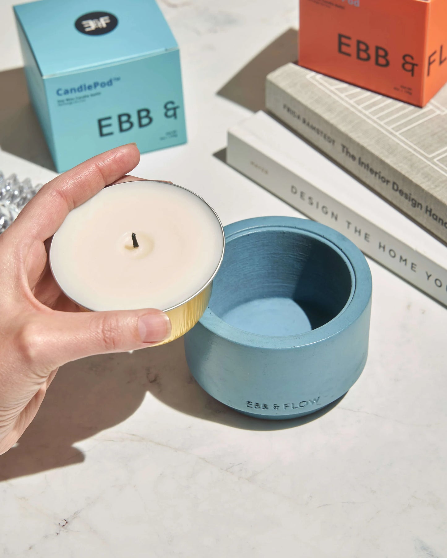 Refillable Concrete Candle Holder/ Vessel Only