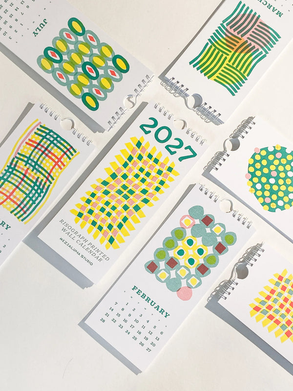 2027 Abstract Shapes Risograph Wall Calendar