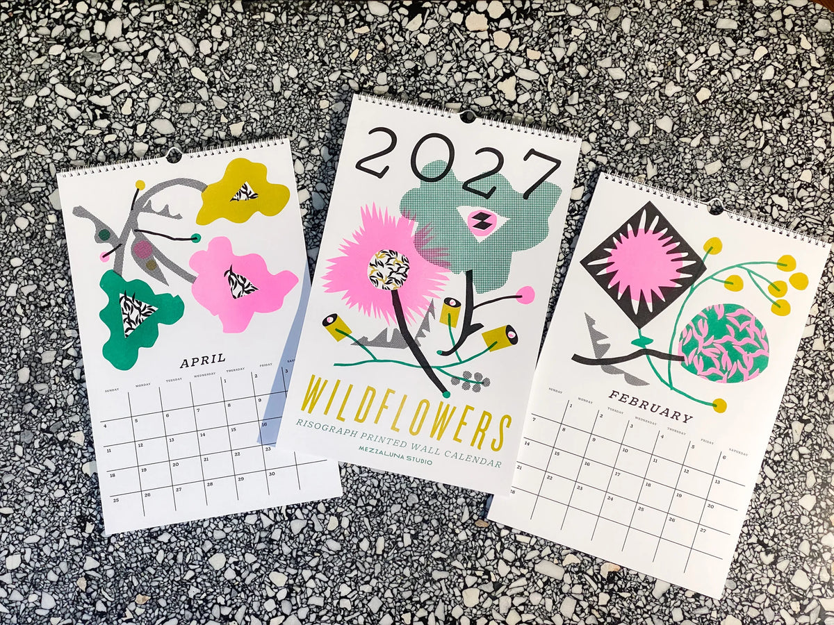 2027 Wild Flowers Risograph Wall Calendar – boutique OAG Shop