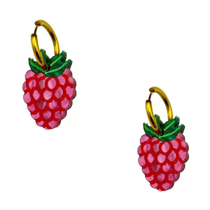 Boucle d'oreille framboise