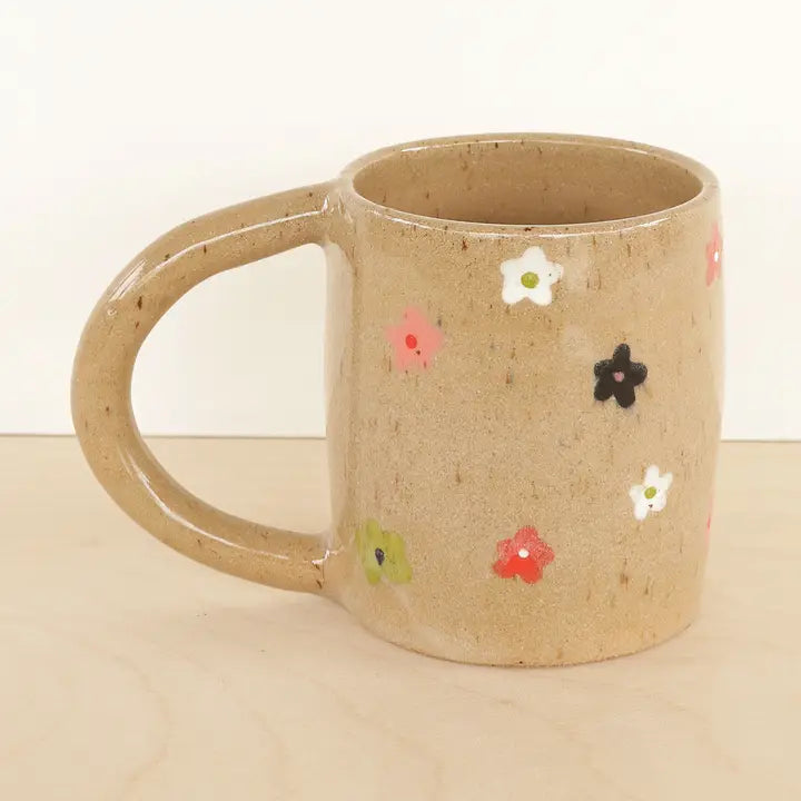 Handmade Ceramic Ditsy Floral Mug - 10 oz
