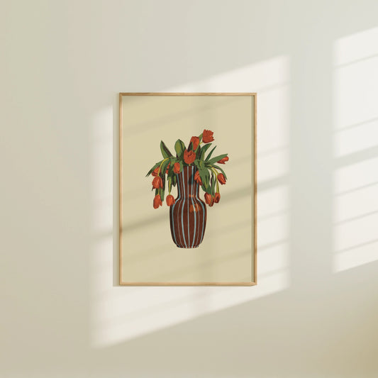 Tulips in Vase Art Print