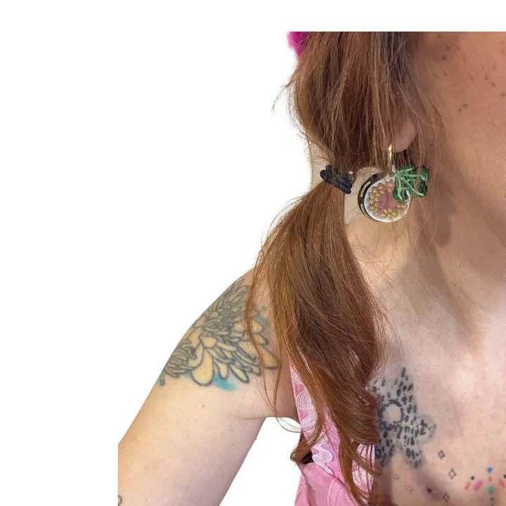 Fig Charm Hoop Earrings