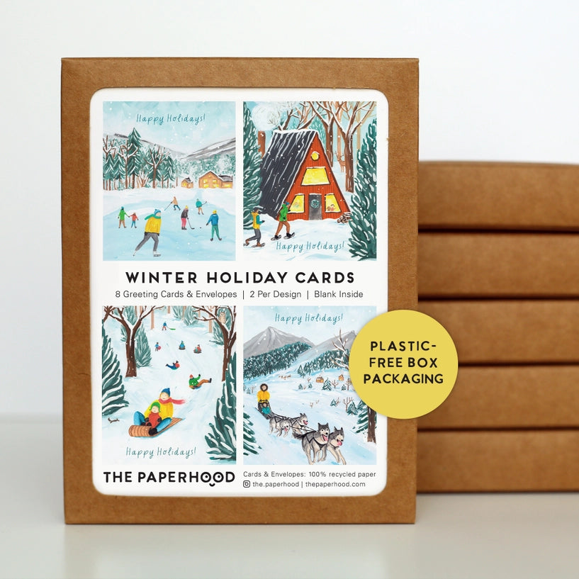 Assorted Box Of 8 'Winter Nature' Holiday Greeting Cards