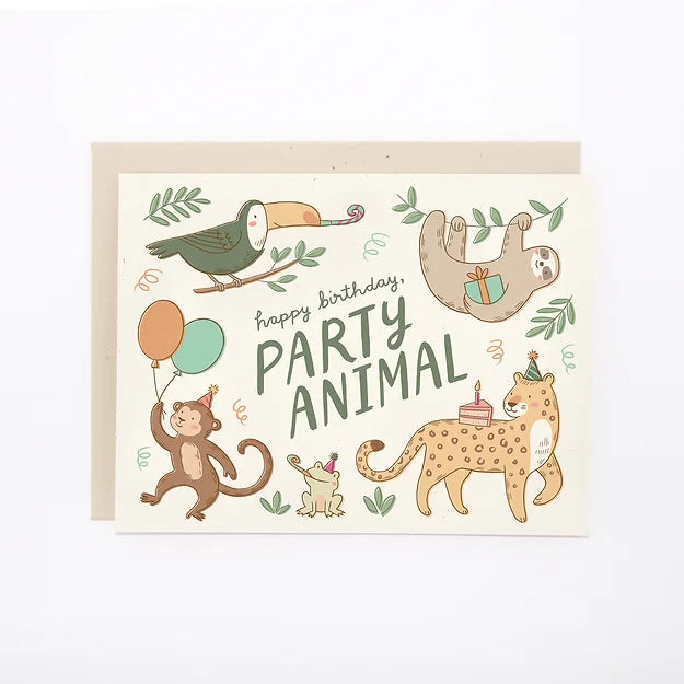 Carte d'anniversaire animaux