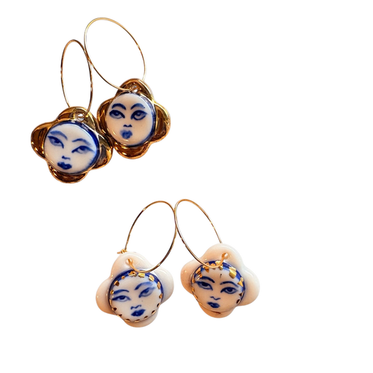Flower Face Earrings