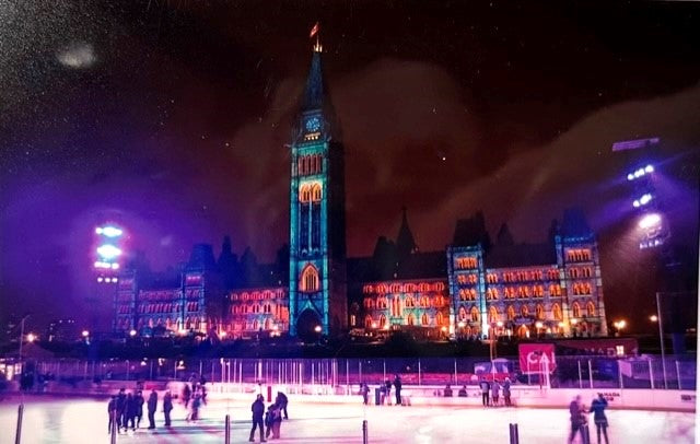 Parliament Skating at Night Card