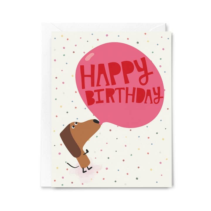 Carte de vœux Happy Birthday Bubble Gum Teckel