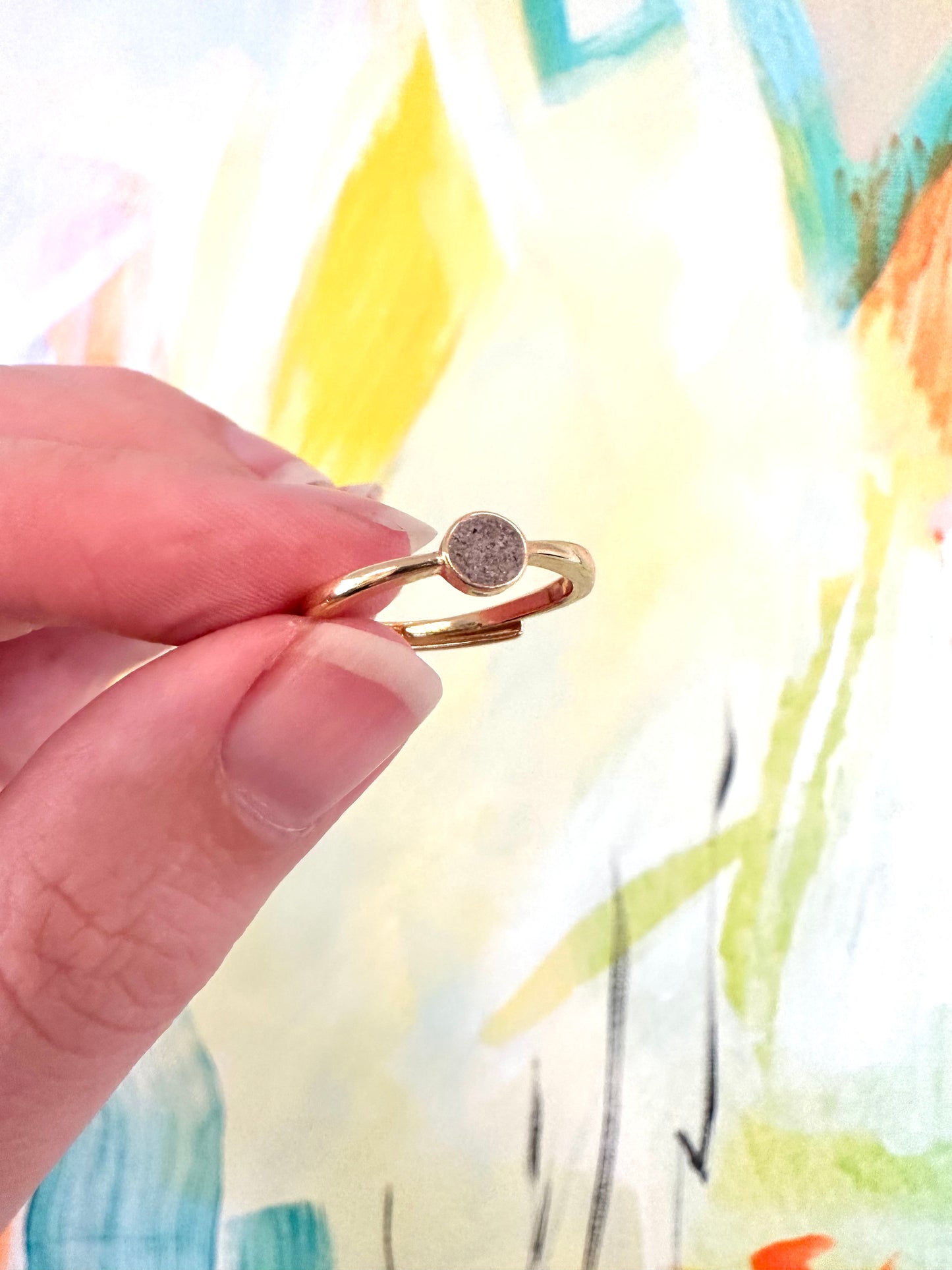 Gold Plated Ring with Concrete