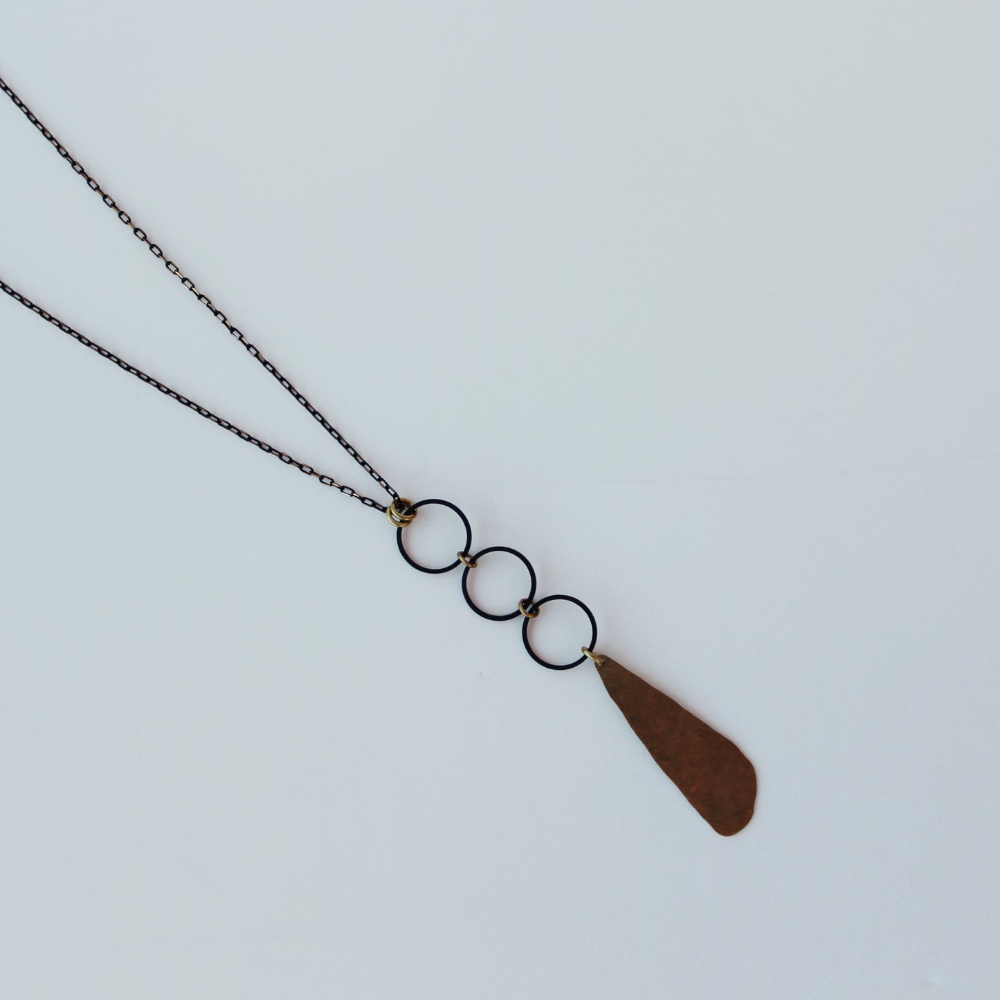 Oxidized Brass Flow Necklace