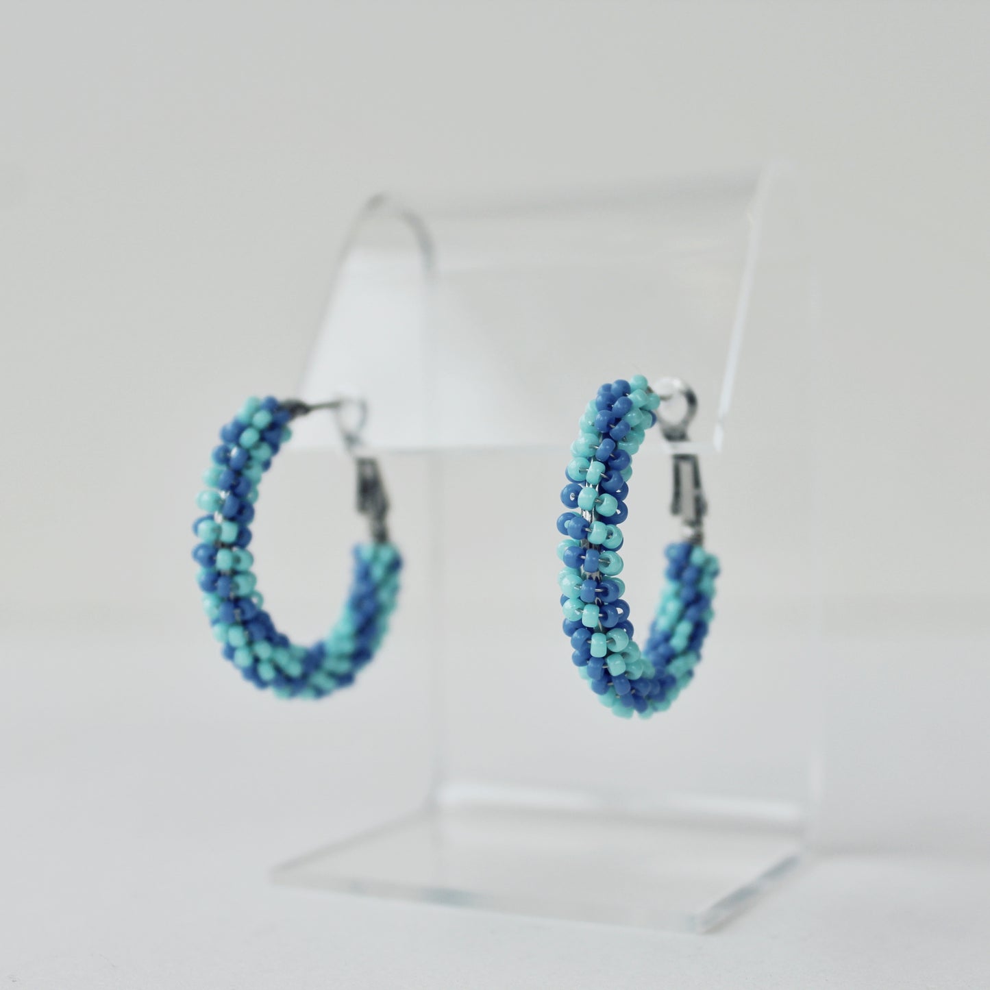 Swirly Beaded Hoop Earrings