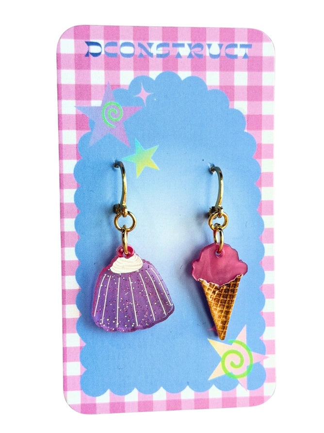 Boucle d'oreille gâteau au jello et crème glacée