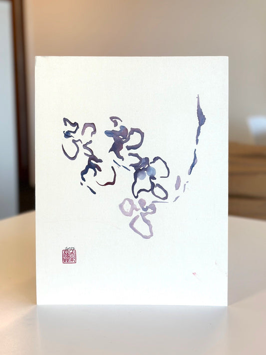 Dessin de calligraphie d'orchidées