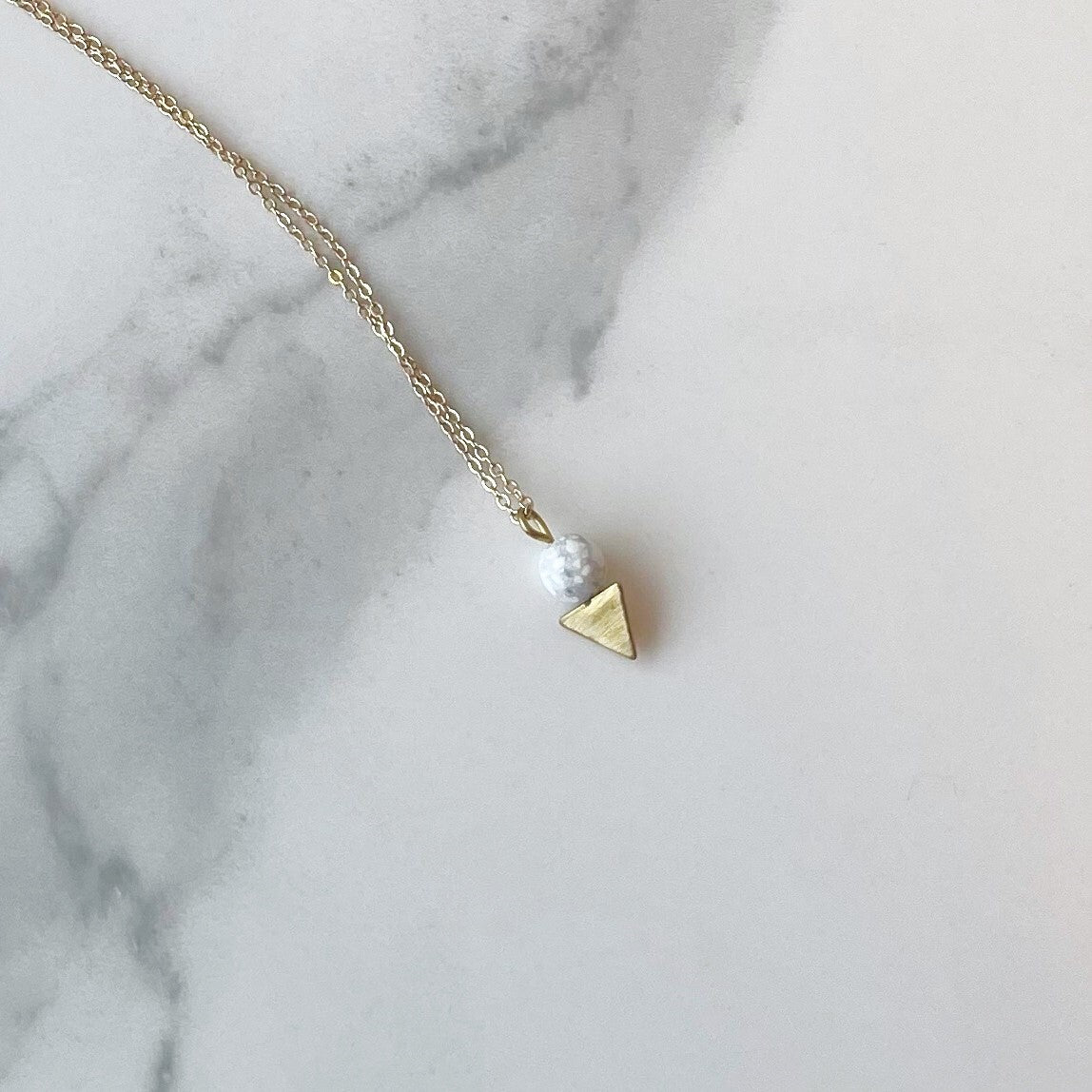 Howlite and Triangle necklace