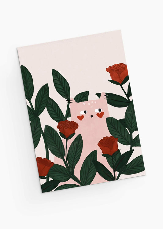 Lovey Dovey Cat Greeting Card