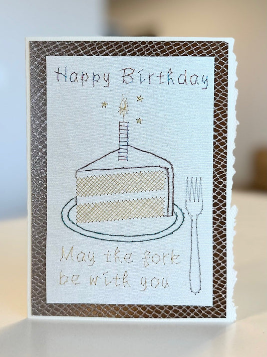 Happy Birthday - May The Fork Be With You Card