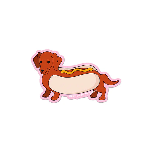 Weenie Hotdog Sticker (Mustard)