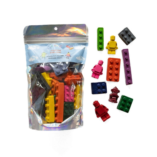 Crayons Faits À La Main - Thème Robo-Lego