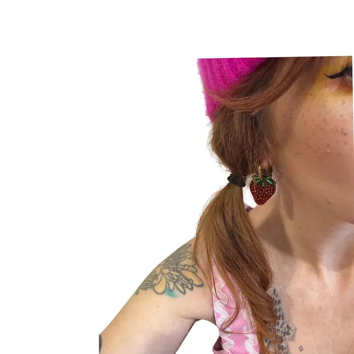 Boucle d'oreille fraise