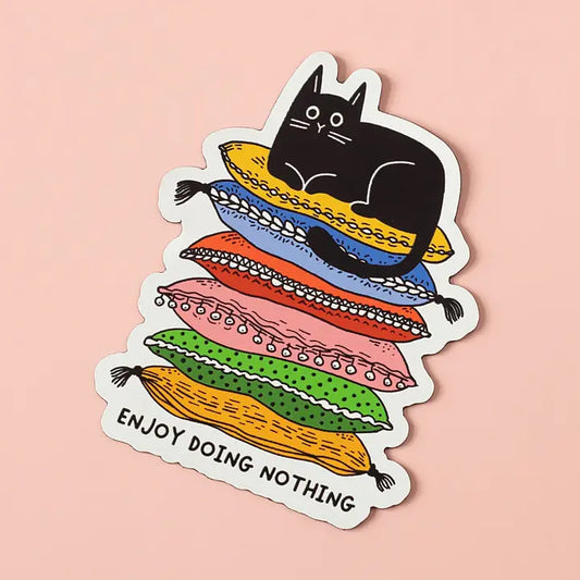 Enjoy Doing Nothing Cat Vinyl Sticker