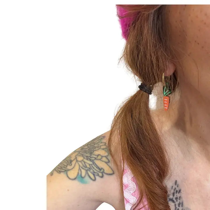 Carrot Charm Hoop Earrings