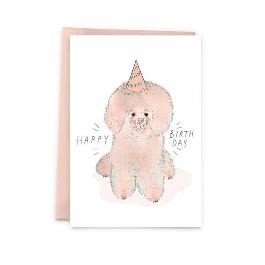 Happy Birthday Bichon Card (Anglais)