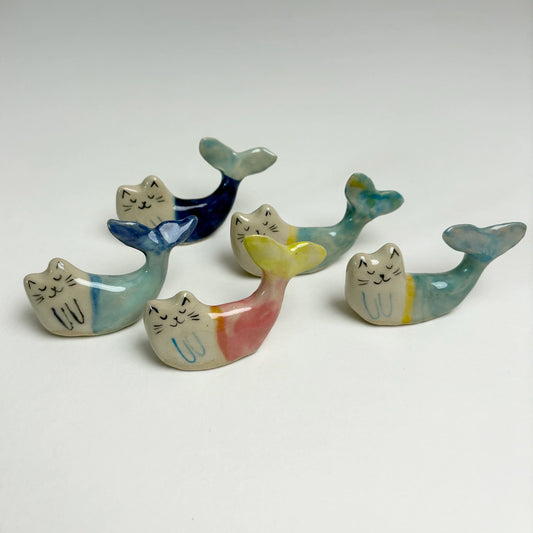 Small Ceramic Cat Mermaid