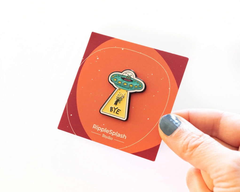 Bye Ufo Enamel Pin