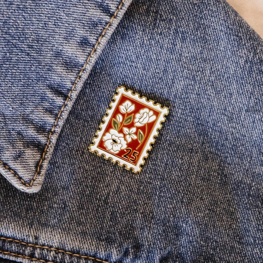 Floral Stamp Enamel Pin