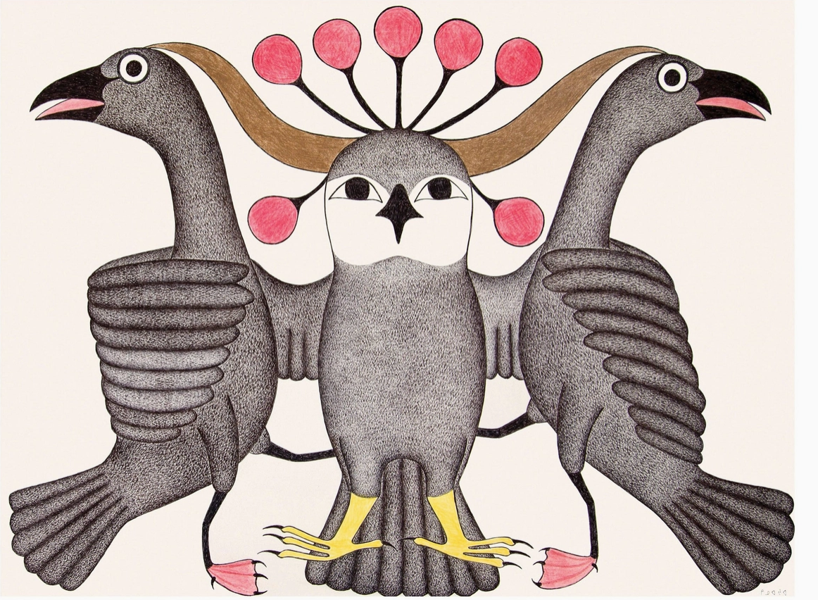 Hiboux : Ensemble de cartes assorties de l'art inuit de Kinngait Assortiment