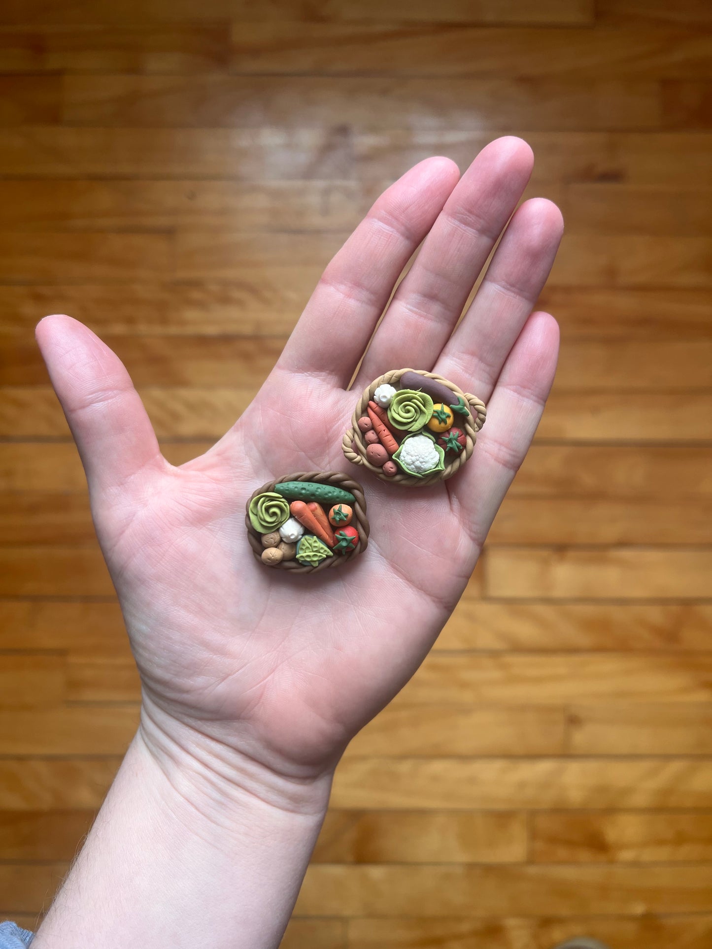 Magnet | Miniature Vegetable Basket (Assorted)